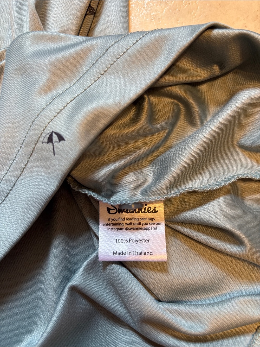 Swannies Golf Polo Shirt Mens 2XL Grayish Green Umbrella Tiger Bear Performance - Picture 8 of 8